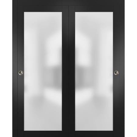 Sartodoors Double Pocket Interior Door, 60" x 84", Chocolate PLANUM2102DBD-BLK-6484